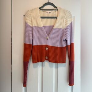 Gianni Bini Color Block 3 Button Sweater / Cardigan